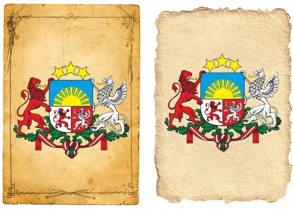 Das Wappen Der Republik Lettland Ist Ein Land Europa Hohe — Stockfoto