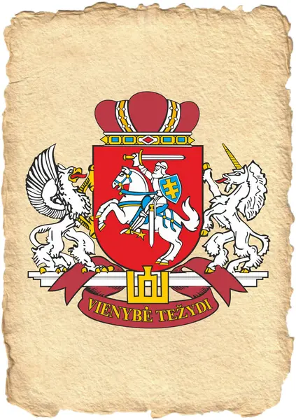 Герб Литовської Республіки Країна Європі Висока Якість — стокове фото