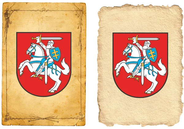 Herb Republiki Litewskiej Jest Krajem Europie Wysoka Jakość — Zdjęcie stockowe