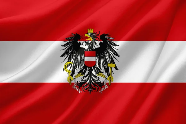 Drapeau République Autriche Une Puissance Europe Centrale Une Puissance Souveraine — Photo