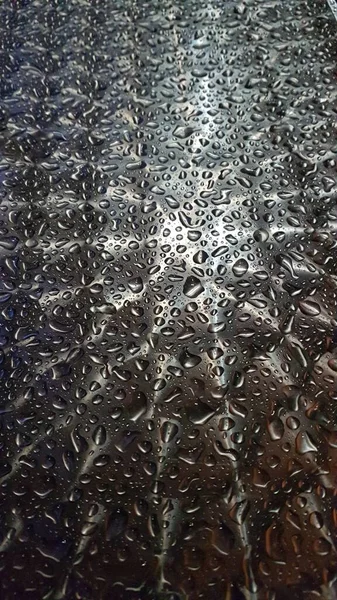 Regular Pattern Water Drops Polished Metal Surface — Stock Photo, Image