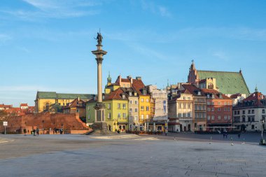 Modern tarihi Varşova şehir manzarası Polonya