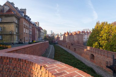 Modern tarihi Varşova şehir manzarası Polonya