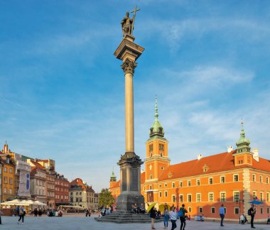 Modern tarihi Varşova şehir manzarası Polonya