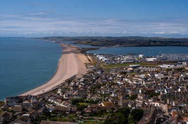 İngiltere 'de Dorset' te Chesil Plajı ve Fortuneswell
