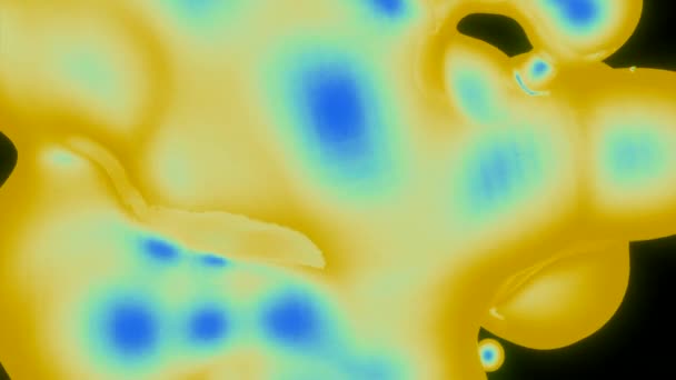 旋转3D个细菌分子 在涡流中带有移动的分子细菌的动画背景 液体明亮的等离子体分子在黑色背景下在空间中运动 — 图库视频影像