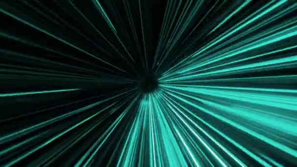Ruch Strumienia Promieni Neonowych Wniosek Jasny Cybertunel Szybkim Strumieniem Promieni — Wideo stockowe