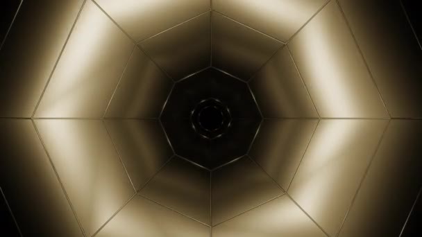 Illusie Van Bewegende Tunnel Met Geometrische Lijnen Ontwerp Een Achthoekige — Stockvideo