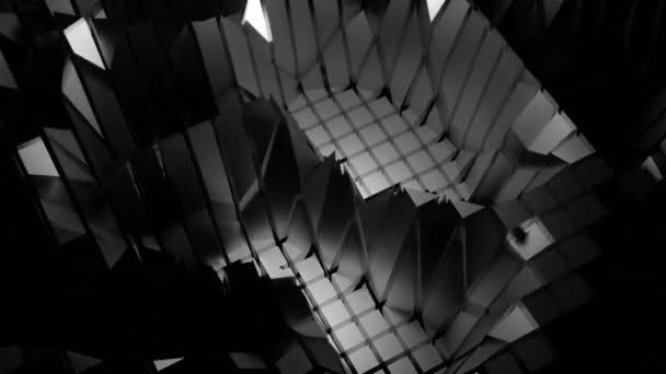 Fale Powierzchni Lśniących Kostek Projektowanie Migające Fale Zniekształceń Powierzchni Kwadratów — Wideo stockowe