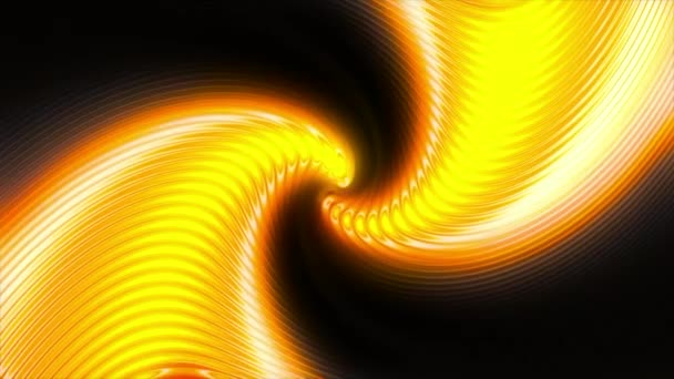 明亮的涡流能量的动画 3D在黑色背景上旋转能量流 涡旋螺旋中明亮的能量流流动 — 图库视频影像