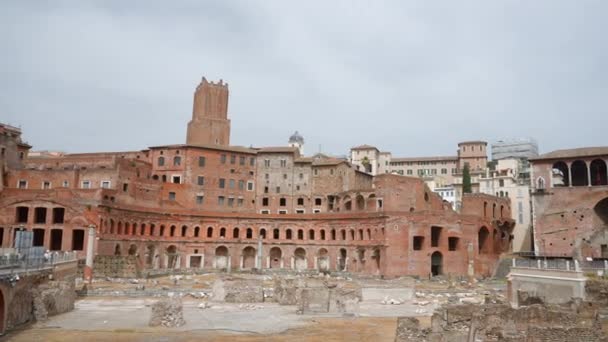 Trajans Kolonn Rom Lazio Italien Europa Börja Turistisk Attraktion Med — Stockvideo