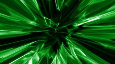 Doku ile enerji füzyonu. Hareket. Siyah arkaplanda radyasyon ışıltısı. Uzayda plazma ışınları taşınıyor. 