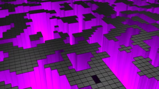 Pixel Superfície Estilo Jogo Desenho Polígono Com Quadrados Superfície Com — Vídeo de Stock