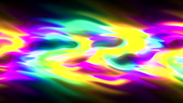 摘要利用视觉幻象和波纹效果 对能量背景进行透射 扭曲的彩虹彩灯 — 图库视频影像
