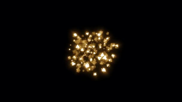 Ροή Κινούμενων Αστραφτερών Σωματιδίων Από Σημείο Κίνηση Αργή Έκρηξη Σωματίδια — Αρχείο Βίντεο