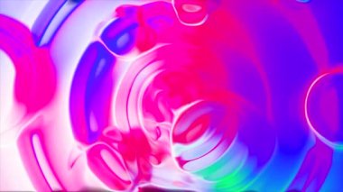 Kabarcıklarla dönen renkli soyut sıvı. Hareket. Kabarcıklı renkli parlak sıvı yüzeyinde daireler. Yüzeyinde kabarcıklar olan yoğun renkli sıvı. 