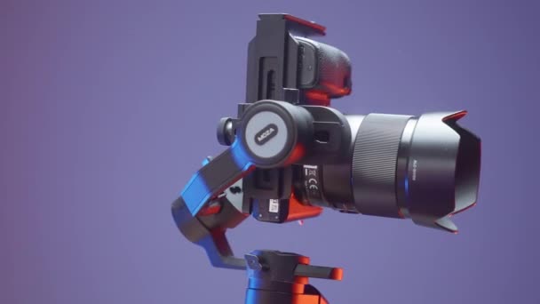 Acessórios Câmera Sony Acção Tripé Rotativo Para Filmar Com Uma — Vídeo de Stock
