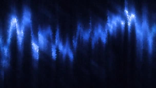 明亮的光波线 具有镜像效果的移动的光波线 在黑色背景上发出光波和彩色能量 — 图库视频影像