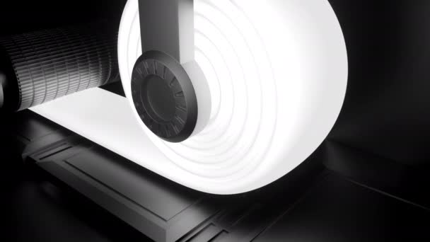 动画白色缎带 一种特殊的工具在其上旋转磁带的轻抽象 高质量的4K镜头 — 图库视频影像