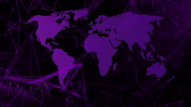 Animación Púrpura Moción Gráfico Luz Con Tasa Natalidad Personas Diferentes — Vídeos de Stock