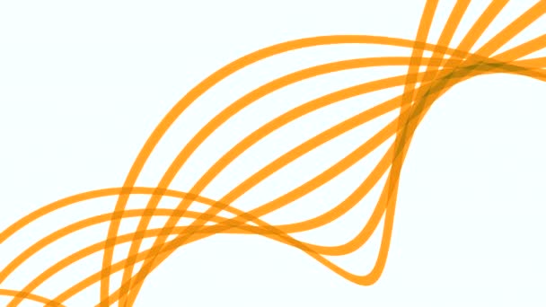 白色背景 橙色和绿色三个旋转的线条在动画中向上移动 高质量的4K镜头 — 图库视频影像