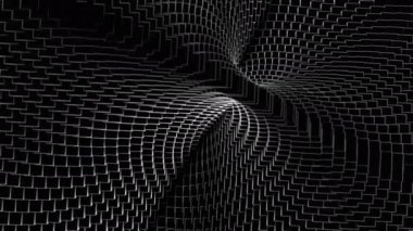 Siyah ve yeşil arka plan. Tasarım. Hipnoz etkisi, soyutlamada parlak çizgiler oluşturur. Yüksek kalite 4k görüntü