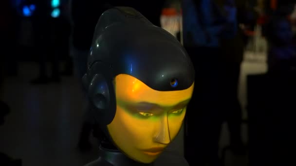 Испания Мадрид Июль 2022 Года Постоянная Выставка Роботов Которые Двигаются — стоковое видео