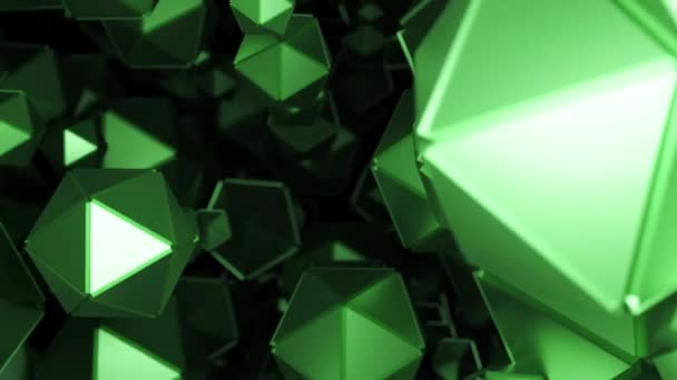 Fondo Oscuro Diseño Los Diamantes Brillantes Púrpura Verde Conforman Corredor — Vídeo de stock