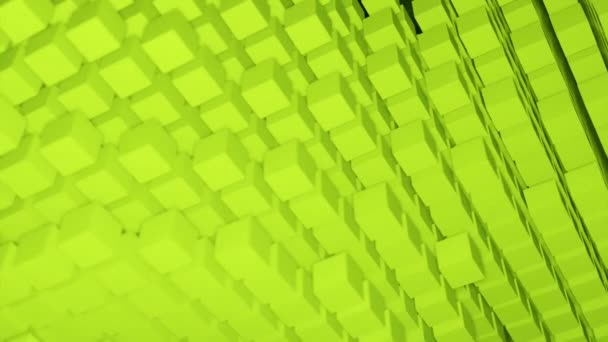 黒い背景に流れるネオンの立方体の抽象的な3D構造 デザイン キューブのテクスチャ — ストック動画