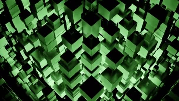 Абстрактні Вежі Кубиків Рухаються Вгору Вниз Дизайн Будівництво Кубічних Форм — стокове відео