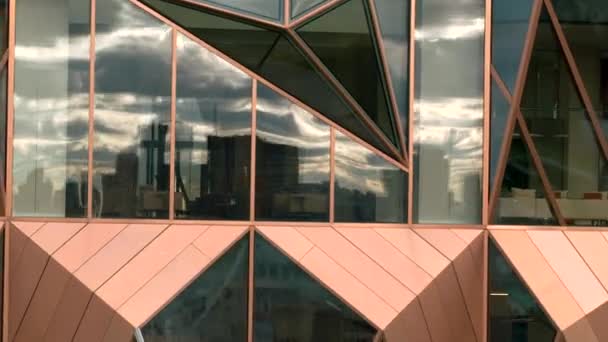 Vista Aérea Los Detalles Nuevo Rascacielos Color Bronce Imágenes Archivo — Vídeos de Stock