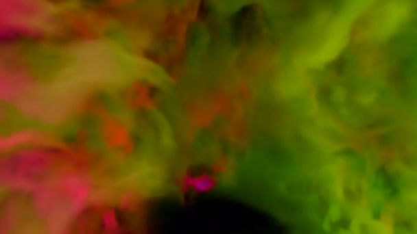 Różowy Zielony Dym Projektowanie Jasny Dym Animacji Różnym Kolorze Ruchów — Wideo stockowe