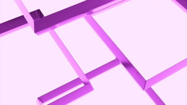 蓝色和紫色背景 在动画中滑行的地板由正方形组成 高质量的4K镜头 — 图库视频影像