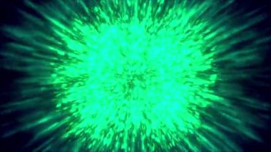 Parlayan bir yıldızın uzay enerjisini yayan soyut uzay arkaplanı. Hareket. Sonsuz kozmik desen