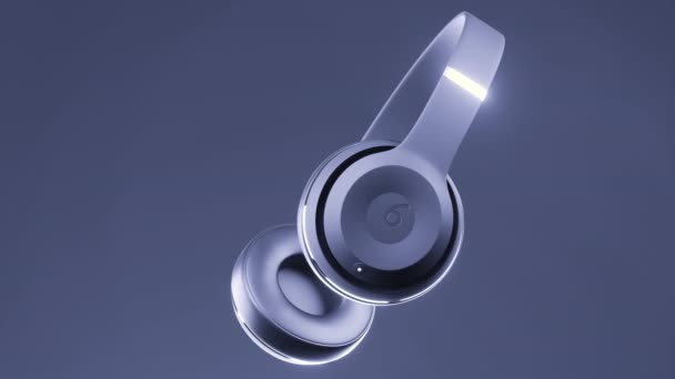 Gri Yeşil Arka Plan Tasarım Yeni Cihazlar Kavramı Kablosuz Kulaklıklar — Stok video