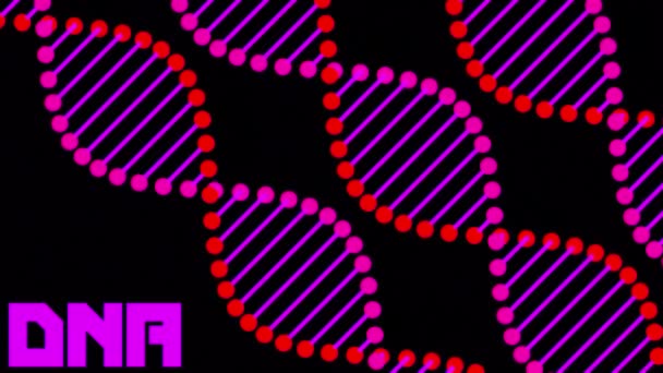 Abstracte Dna Spiralen Tekenfilm Animatie Stijl Ontwerp Begrip Geneeskunde Wetenschap — Stockvideo