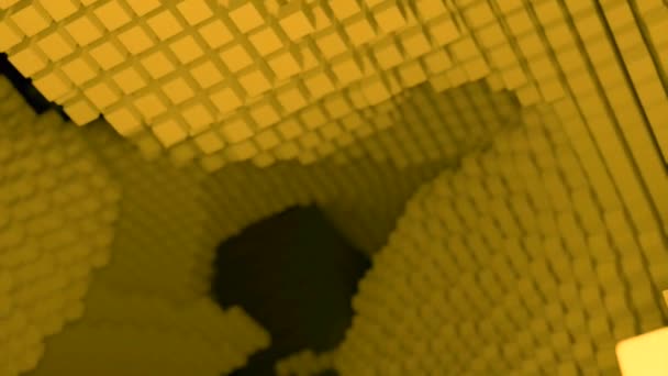 Buraco Amarelo Branco Montanha Desenho Túnel Escuro Vazio Sob Quadrados — Vídeo de Stock