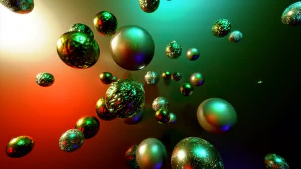Boules Métal Mobiles Dans Espace Sur Fond Coloré Design Balles — Video