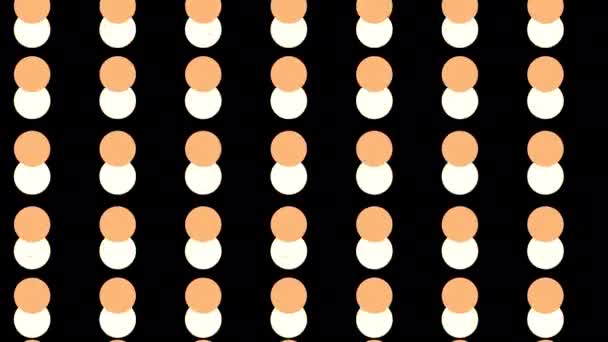 Абстрактные Белые Бежевые Прыгающие Круги Дизайн Эффект Эпилепсии Круги Черном — стоковое видео