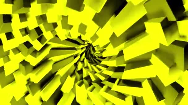 五彩缤纷的螺旋状的长方形粒子龙卷风 旋转的方块行 — 图库视频影像