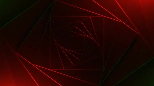 红圈和正方形 在明亮的红色背景上的几何图形上的光的游戏 以及动画中出现和消失的黑色光 高质量的4K镜头 — 图库视频影像