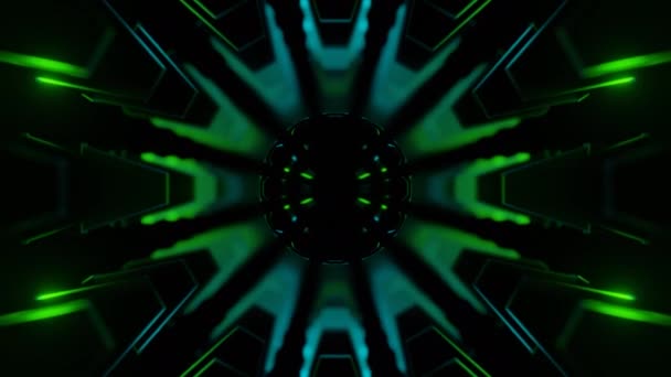 Анимация Путешествия Через Космический Корабль Промышленный Коридор Дизайн Технологии Будущего — стоковое видео