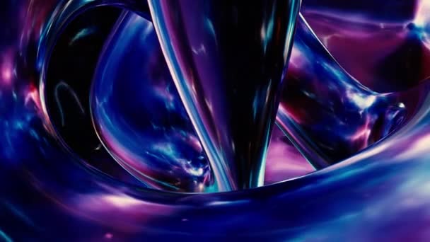 Resplandor Metálico Abstracto Sustancia Pegajosa Diseño Metal Fundido Color Púrpura — Vídeos de Stock