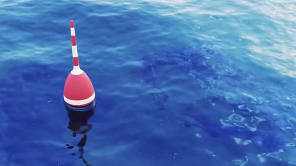 Pływam Fala Nad Pod Woda Projektowanie Pojęcie Hobby Połowowego Realistyczna — Wideo stockowe