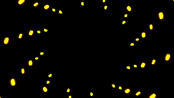 在黑色背景上发出信号灯 旋转的螺旋形灯泡产生走廊的效果 — 图库视频影像