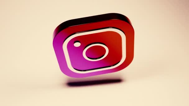 Šedooranžové Pozadí Design Ikony Facebooku Instagramu Vytvořené Počítačové Grafice Otáčejí — Stock video