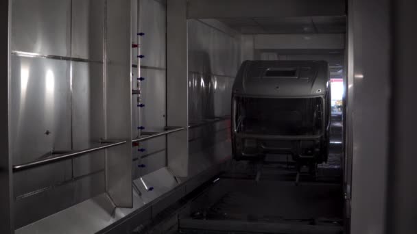 Gran Interior Moderno Planta Fabricación Camiones Escena Partes Cuerpo Camión — Vídeos de Stock