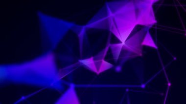 Çizgileri olan üçgen yapının animasyonu. Hareket. Çizgiler ve üçgen şekillerle geometrik bağlantı. Geometrik çizgiler ve üçgenlerle matematiksel bağlantı. 