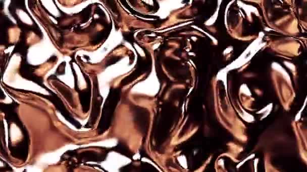 Textura Líquida Metálica Abstracta Hirviendo Diseño Brillante Sustancia Bronce — Vídeos de Stock