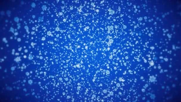 Абстрактний Фон Великою Кількістю Сніжинок Рух Сніжинки Рухаються Повітрі Бактерії — стокове відео